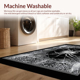 Ultra Soft Area Rug, Non Slip, Stain Resistant, Washable Area Rugs for Living Room, Bedroom, Spooky Spider Web Area Rug(Black)