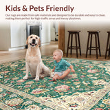 Ultra Soft Area Rug, Non Slip, Stain Resistant, Washable Area Rugs for Living Room, Bedroom, Rustic Charming Geometric Composition(Beige)