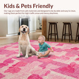 Ultra Soft Area Rug, Non Slip, Stain Resistant, Washable Area Rugs for Living Room, Bedroom, Whimsical Bow Rug, Playful Pink(Pink)