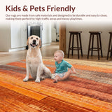 Ultra Soft Area Rug, Non Slip, Stain Resistant, Washable Area Rugs for Living Room, Bedroom, Artistic Abstract Washable Area Rug(Orange)