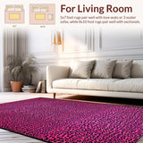 Ultra Soft Area Rug, Non Slip, Stain Resistant, Washable Area Rugs for Living Room, Bedroom, Stylish Black and White Zebra Flair(Pink)