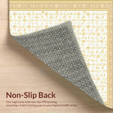 Ultra Soft Area Rug, Non Slip, Stain Resistant, Washable Area Rugs for Living Room, Bedroom, Rustic Textured Floral Embellishment(Beige)