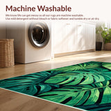 Ultra Soft Area Rug, Non Slip, Stain Resistant, Washable Area Rugs for Living Room, Bedroom, Monstera Leaf Bathroom Accent Rug Washable(Green)