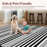 Ultra Soft Area Rug, Non Slip, Stain Resistant, Washable Area Rugs for Living Room, Bedroom, Timeless Classic Diamond Design(Black)