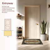 Ultra Soft Area Rug, Non Slip, Stain Resistant, Washable Area Rugs for Living Room, Bedroom, Vibrant Nature Inspired Decor(Beige)