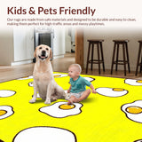 Ultra Soft Area Rug, Non Slip, Stain Resistant, Washable Area Rugs for Living Room, Bedroom, Vibrant Childlike Graphic Style(Yellow)
