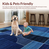 Ultra Soft Area Rug, Non Slip, Stain Resistant, Washable Area Rugs for Living Room, Bedroom, Boho Dark Blue Bedroom Meditation Area Rug(Blue)