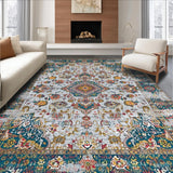 Ultra Soft Area Rug, Non Slip, Stain Resistant, Washable Area Rugs for Living Room, Bedroom, Chic Distressed Geometric Design(Gray)