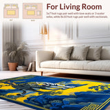 Ultra Soft Area Rug, Non Slip, Stain Resistant, Washable Area Rugs for Living Room, Bedroom, Handmade Tibetan Tiger Bedroom Meditation Rug(Red)