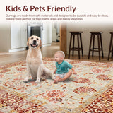 Ultra Soft Area Rug, Non Slip, Stain Resistant, Washable Area Rugs for Living Room, Bedroom, Stylish Minimalist Linear Design(Beige)
