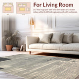 Ultra Soft Area Rug, Non Slip, Stain Resistant, Washable Area Rugs for Living Room, Bedroom, Elegant Monochrome Animal Motif(Beige)