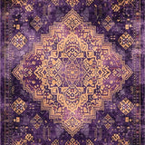 Ultra Soft Area Rug, Non Slip, Stain Resistant, Washable Area Rugs for Living Room, Bedroom, Bold Abstract Color Fusion(Purple)