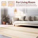 Ultra Soft Area Rug, Non Slip, Stain Resistant, Washable Area Rugs for Living Room, Bedroom, Sand Dune Stripe(Beige)