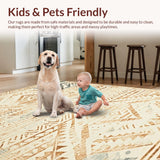 Ultra Soft Area Rug, Non Slip, Stain Resistant, Washable Area Rugs for Living Room, Bedroom, Intricate Aztec Patterned Decor(Beige)