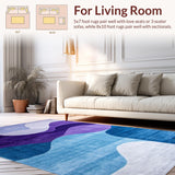 Ultra Soft Area Rug, Non Slip, Stain Resistant, Washable Area Rugs for Living Room, Bedroom, Contemporary Color Fusion Design(Purple)