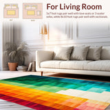 Ultra Soft Area Rug, Non Slip, Stain Resistant, Washable Area Rugs for Living Room, Bedroom, Artful Modern Curvilinear Design(Red)