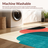 Ultra Soft Area Rug, Non Slip, Stain Resistant, Washable Area Rugs for Living Room, Bedroom, Wave Rider Rug Abstract Surfboard Design Unique Home Decor(Black)