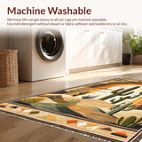 Ultra Soft Area Rug, Non Slip, Stain Resistant, Washable Area Rugs for Living Room, Bedroom, Lively Artistic Nature Elements(Brown)