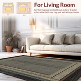 Ultra Soft Area Rug, Non Slip, Stain Resistant, Washable Area Rugs for Living Room, Bedroom, Contemporary Bold Cowhide Motif(Beige)