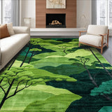 Ultra Soft Area Rug, Non Slip, Stain Resistant, Washable Area Rugs for Living Room, Bedroom, Serene Nature-Inspired Visual Appeal(Green)