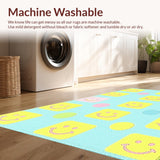 Ultra Soft Area Rug, Non Slip, Stain Resistant, Washable Area Rugs for Living Room, Bedroom, Delightful Pastel Cartoon Visuals(Blue)