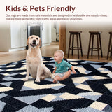 Ultra Soft Area Rug, Non Slip, Stain Resistant, Washable Area Rugs for Living Room, Bedroom, Neutral Abstract Grey Dining Room Non-Slip Area Carpet(Black)