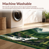 Ultra Soft Area Rug, Non Slip, Stain Resistant, Washable Area Rugs for Living Room, Bedroom, Vintage Lodge Aesthetic Patterns(Green)