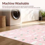 Ultra Soft Area Rug, Non Slip, Stain Resistant, Washable Area Rugs for Living Room, Bedroom, Playful Pink and Yellow Patterns(Pink)