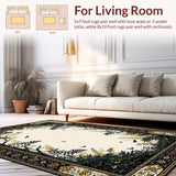 Ultra Soft Area Rug, Non Slip, Stain Resistant, Washable Area Rugs for Living Room, Bedroom, Stylish Animal Print Monochrome Design(Beige)