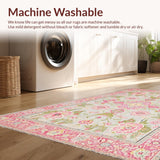 Ultra Soft Area Rug, Non Slip, Stain Resistant, Washable Area Rugs for Living Room, Bedroom, Soft Pink Abstract Motif(Pink)