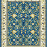 Ultra Soft Area Rug, Non Slip, Stain Resistant, Washable Area Rugs for Living Room, Bedroom, Elegant Oval Area Azure Design(Blue)