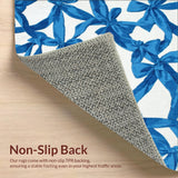 Ultra Soft Area Rug, Non Slip, Stain Resistant, Washable Area Rugs for Living Room, Bedroom, Graceful Azure Bow Tie Decorative Rug With Girlish Aesthetic For Chic Spaces(Blue)