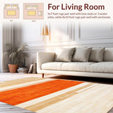 Ultra Soft Area Rug, Non Slip, Stain Resistant, Washable Area Rugs for Living Room, Bedroom, Playful Bold Color Splash Design(Beige)