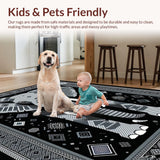 Ultra Soft Area Rug, Non Slip, Stain Resistant, Washable Area Rugs for Living Room, Bedroom, Rustic Animal Print Ethnic Aesthetic(Gray)