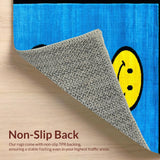 Ultra Soft Area Rug, Non Slip, Stain Resistant, Washable Area Rugs for Living Room, Bedroom, Quirky Blue Nostalgic Style(Blue)