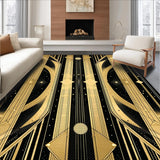 Ultra Soft Area Rug, Non Slip, Stain Resistant, Washable Area Rugs for Living Room, Bedroom, Stylish Geometric Patterned Aesthetic(Gold)