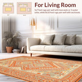 Ultra Soft Area Rug, Non Slip, Stain Resistant, Washable Area Rugs for Living Room, Bedroom, Chic Monochrome Diamond Pattern(Orange)