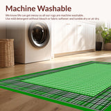 Ultra Soft Area Rug, Non Slip, Stain Resistant, Washable Area Rugs for Living Room, Bedroom, Sleek Minimalist Green Geometry(Green)