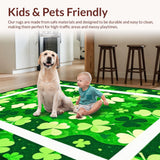 Ultra Soft Area Rug, Non Slip, Stain Resistant, Washable Area Rugs for Living Room, Bedroom, Rustic Polka Dot Green Patterns(Green)