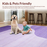 Ultra Soft Area Rug, Non Slip, Stain Resistant, Washable Area Rugs for Living Room, Bedroom, Trendy Solid Color Minimalism(Purple)