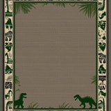 Ultra Soft Area Rug, Non Slip, Stain Resistant, Washable Area Rugs for Living Room, Bedroom, Lively Nature-Inspired Dinosaur Pattern(Gray)