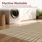 Ultra Soft Area Rug, Non Slip, Stain Resistant, Washable Area Rugs for Living Room, Bedroom, Elegant Warm Neutral Motif(Beige)