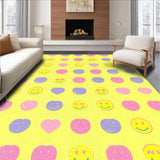 Ultra Soft Area Rug, Non Slip, Stain Resistant, Washable Area Rugs for Living Room, Bedroom, Soft Colorful Smiley Pattern(Yellow)