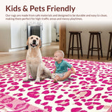 Ultra Soft Area Rug, Non Slip, Stain Resistant, Washable Area Rugs for Living Room, Bedroom, Rustic Bold Animal Texture Visual(Pink)
