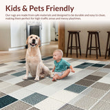 Ultra Soft Area Rug, Non Slip, Stain Resistant, Washable Area Rugs for Living Room, Bedroom, Non-Slip Low Pile Rug for Pet-Friendly Dining Spaces(Beige)
