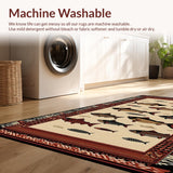 Ultra Soft Area Rug, Non Slip, Stain Resistant, Washable Area Rugs for Living Room, Bedroom, Whimsical Coastal Fishing Scene(Beige)