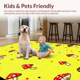 Ultra Soft Area Rug, Non Slip, Stain Resistant, Washable Area Rugs for Living Room, Bedroom, Whimsical Earthy Organic Touch(Yellow)