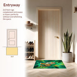 Ultra Soft Area Rug, Non Slip, Stain Resistant, Washable Area Rugs for Living Room, Bedroom, Charming Playful Wildlife Design(Orange)
