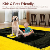 Ultra Soft Area Rug, Non Slip, Stain Resistant, Washable Area Rugs for Living Room, Bedroom, Trendy Abstract Rhythm Composition(Yellow)
