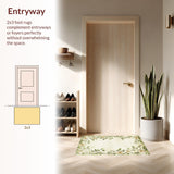 Ultra Soft Area Rug, Non Slip, Stain Resistant, Washable Area Rugs for Living Room, Bedroom, Chic Botanical Patterned Texture(Beige)